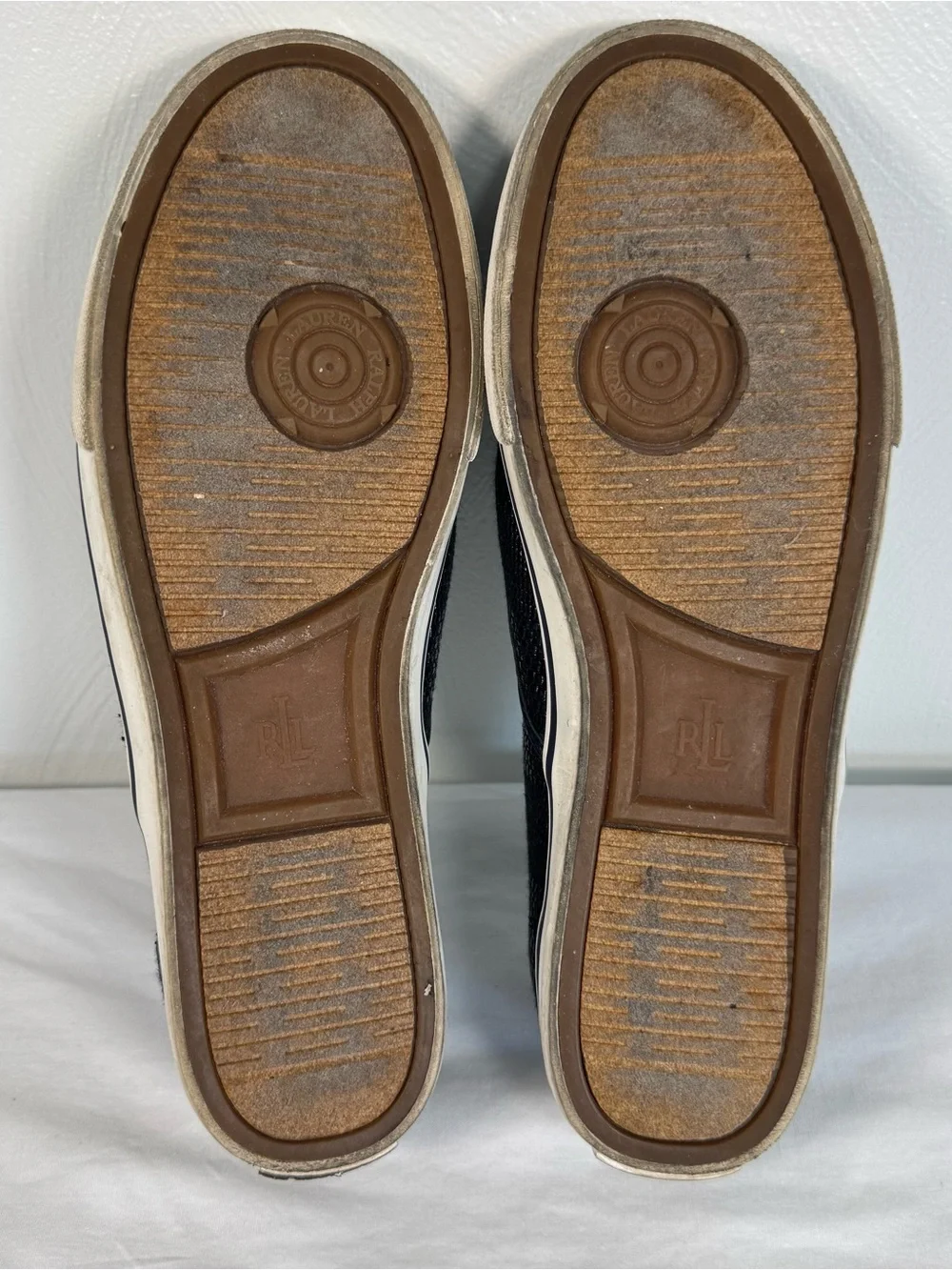 Lauren Ralph Lauren Janis Slip On Loafer Shoes Womens 8 Navy Blue Coastal Preppy
